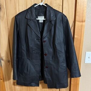 Venezia Vitale Classic Black Leather Trench Coat